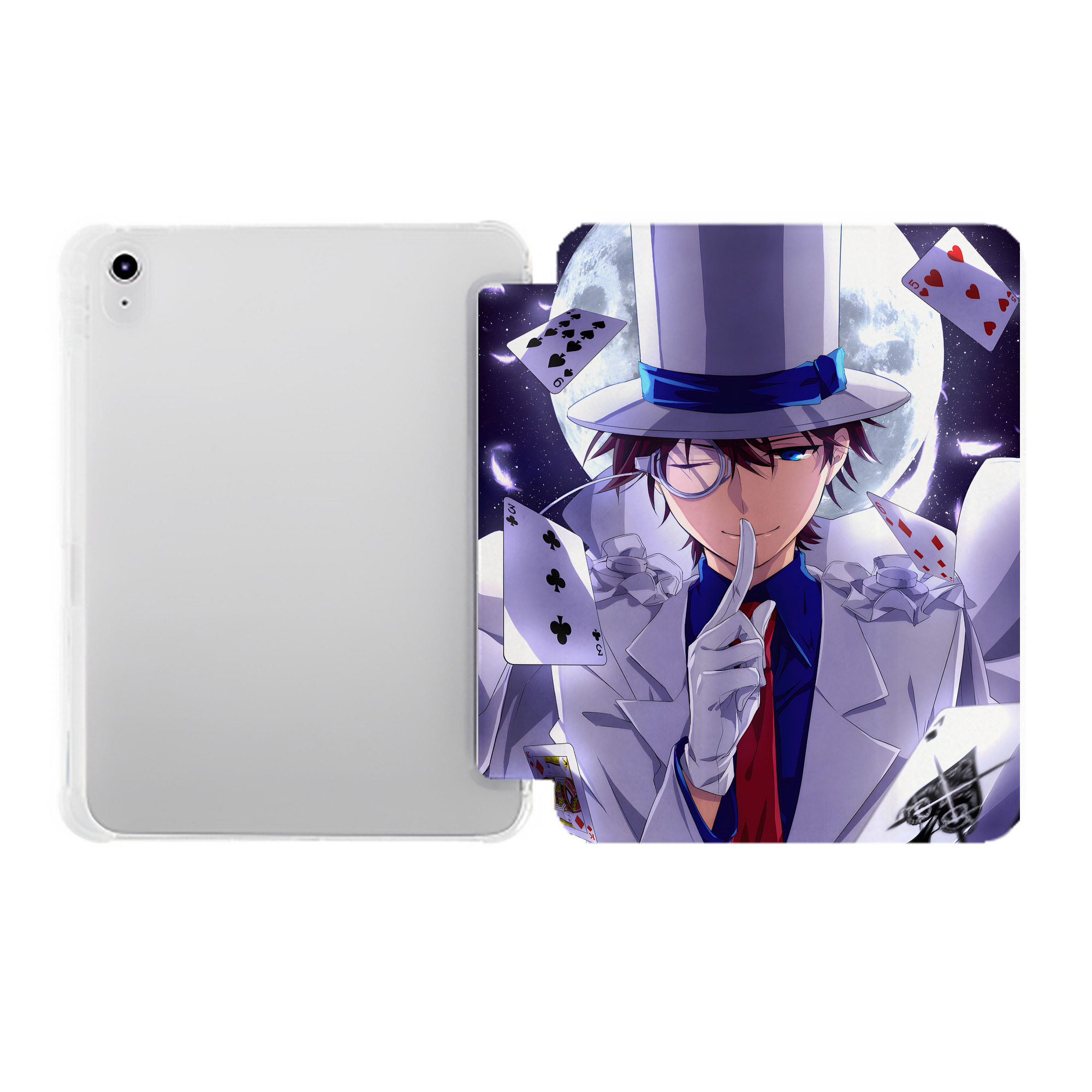 （画像用） 名探偵コナン Detective Conan IPad ケース ペン収納付き 三つ折りスタンド PUレザー×シリコン 対応機種9.5/10.5/10.9インチ